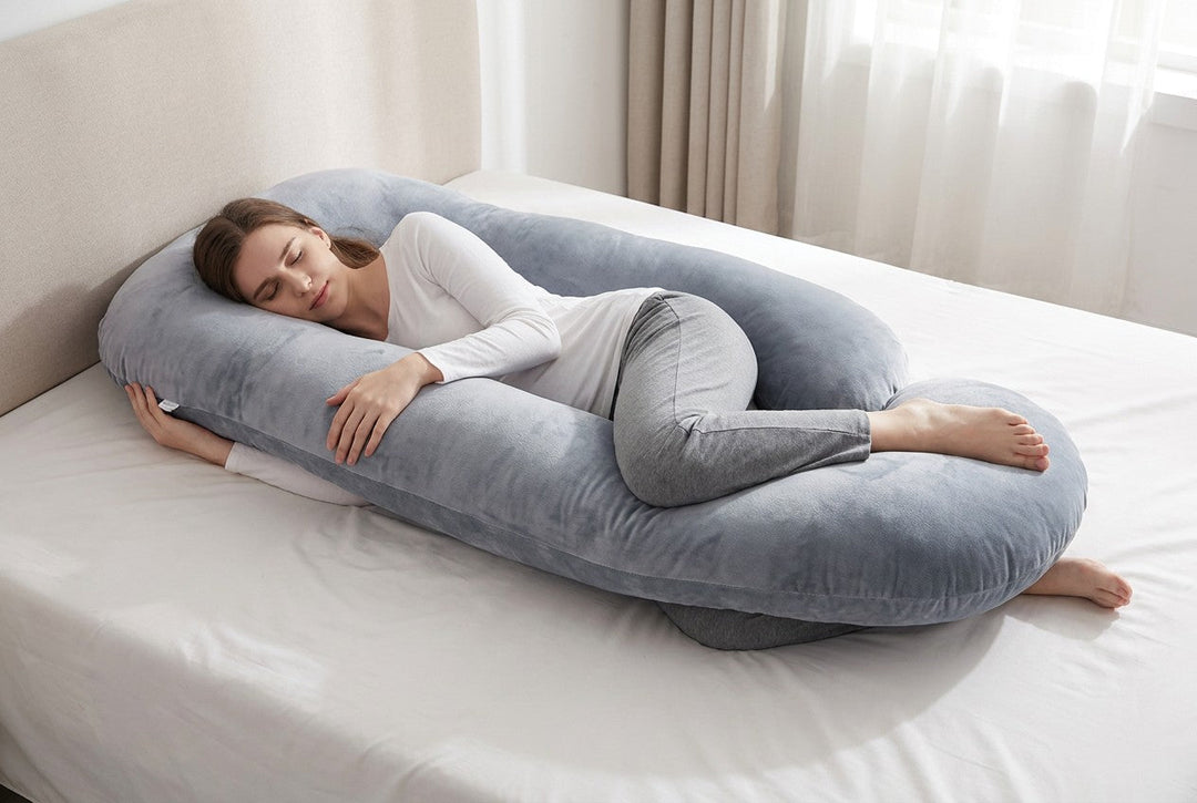 J Shaped Pregnancy Pillow with Full Body Support