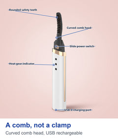 A comb, not a clamp: curved comb head, USB rechargeable