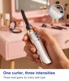 One curler, three intensities: three heat gears for every lash type