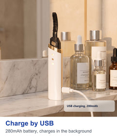 Charge by USB: 280mAh battery, charges in the background