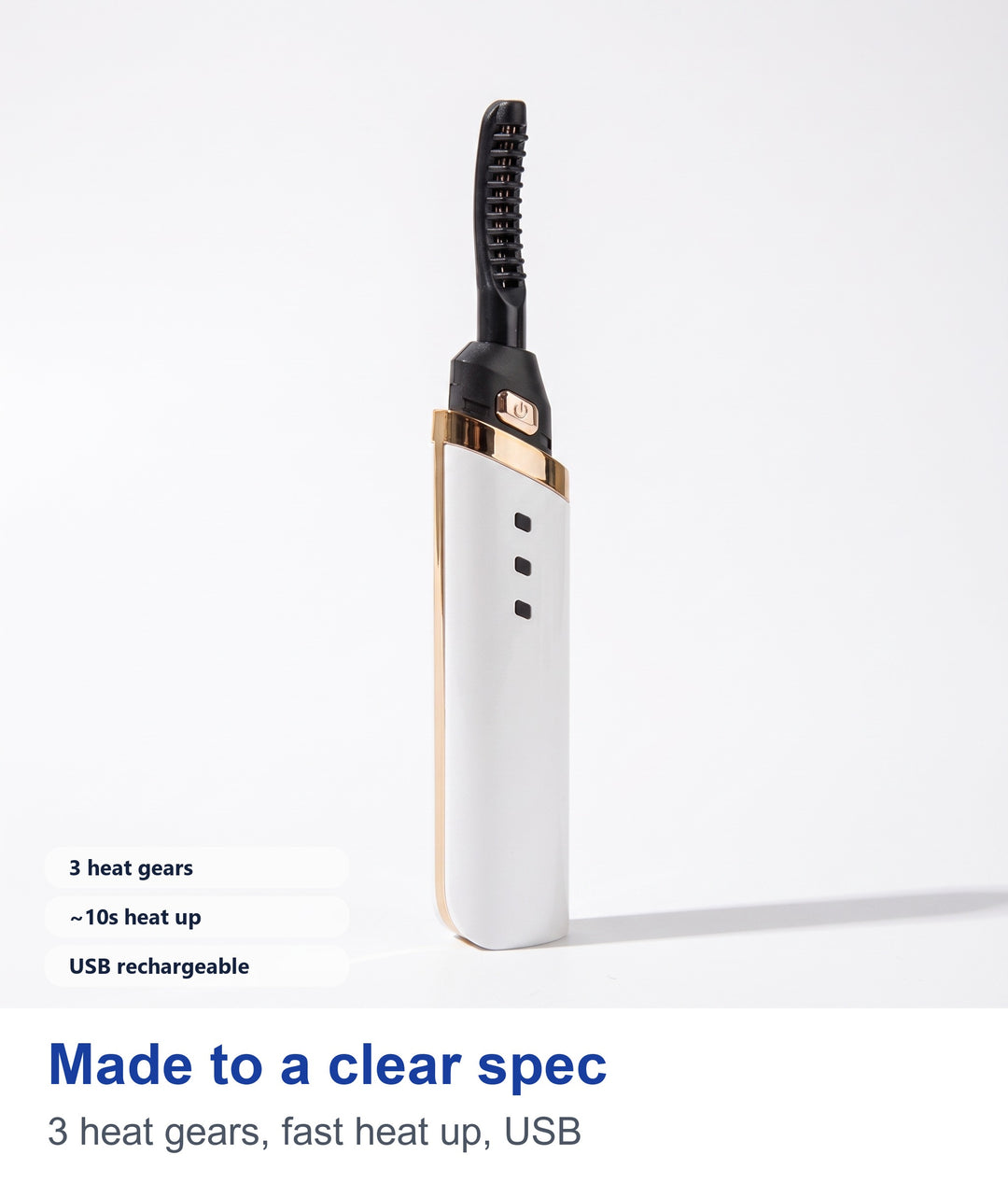 Made to a clear spec: 3 heat gears, fast heat up, USB