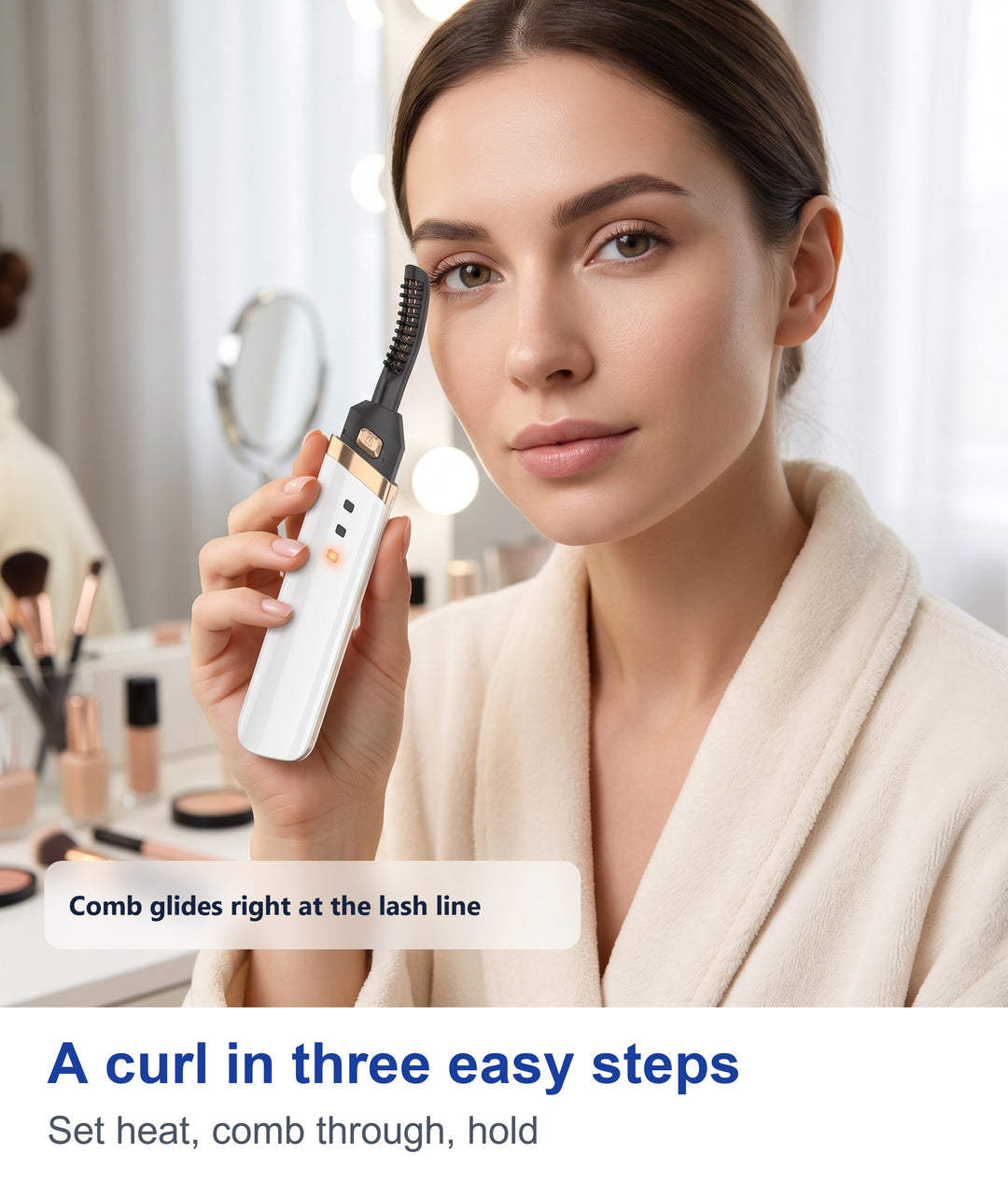 A curl in three easy steps: set heat, comb through, hold