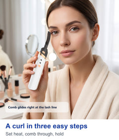 A curl in three easy steps: set heat, comb through, hold
