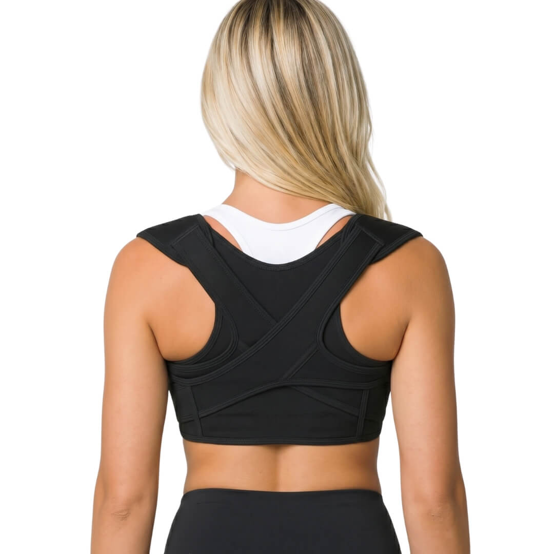 Nirole Posture Support Brace in black, back view