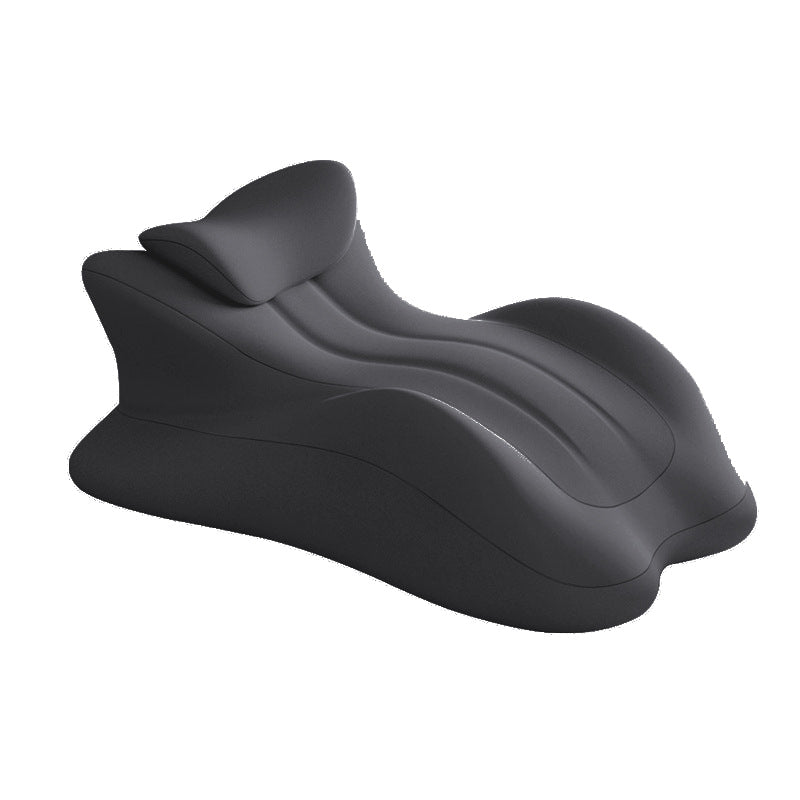Memory foam reading wedge pillow with detachable headrest, in black