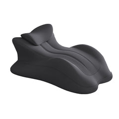 Memory foam reading wedge pillow with detachable headrest, in black