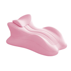 Memory foam reading wedge pillow with detachable headrest, in pink