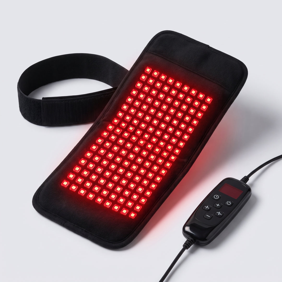 Red light belt, 120 LED wearable wrap with controller, black