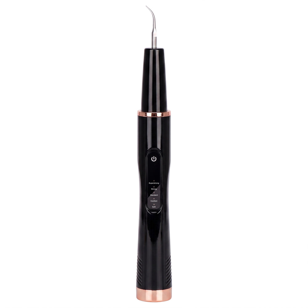 Ultrasonic tooth cleaner and plaque remover in black