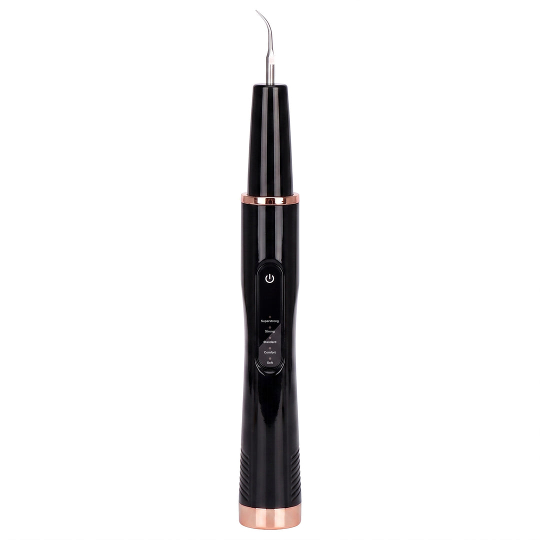 Ultrasonic tooth cleaner and plaque remover in black