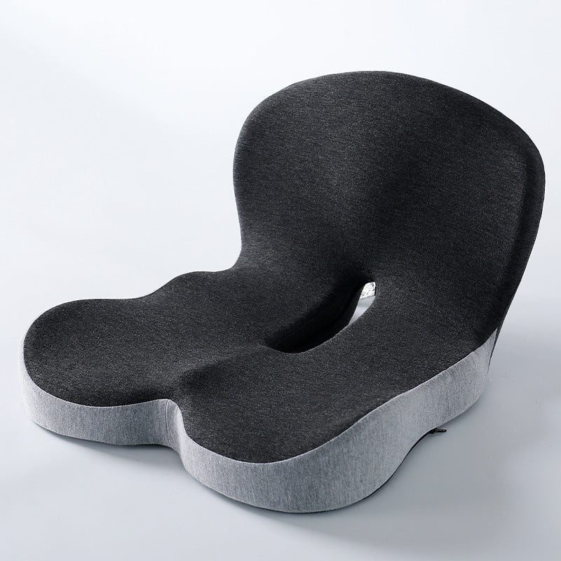 Memory foam seat cushion with back support in dark and light grey