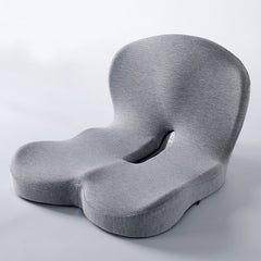 Memory foam seat cushion with back support in light grey