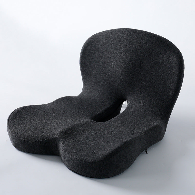 Memory foam seat cushion with back support in dark grey