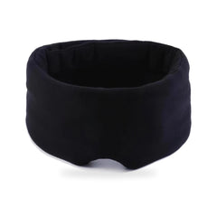 Blackout sleep eye mask packshot, wide black memory foam band