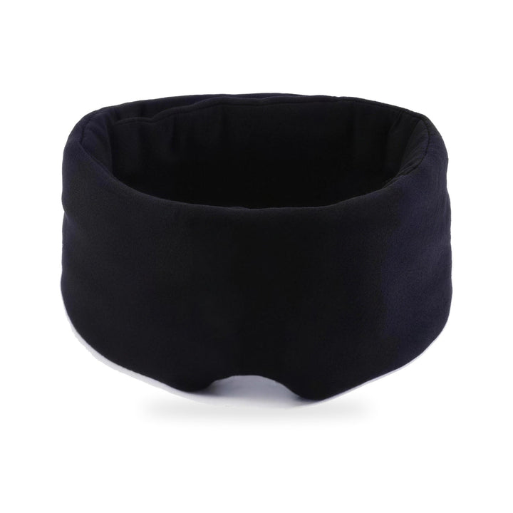 Blackout sleep eye mask packshot, wide black memory foam band