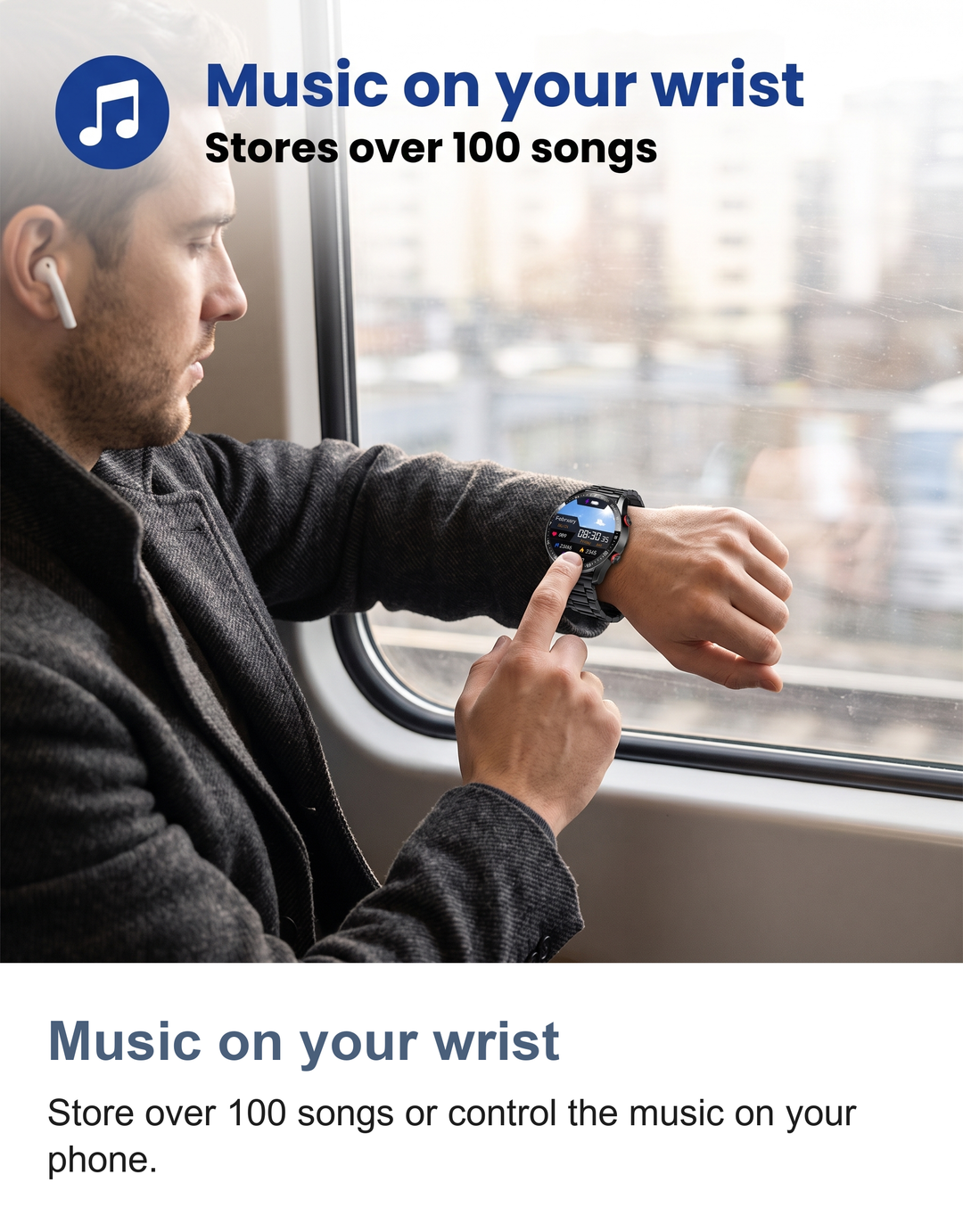Smart watch for men: Music on your wrist