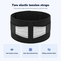Two elastic tension straps you control