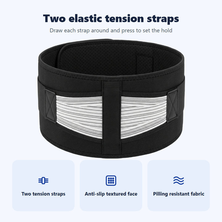 Two elastic tension straps you control
