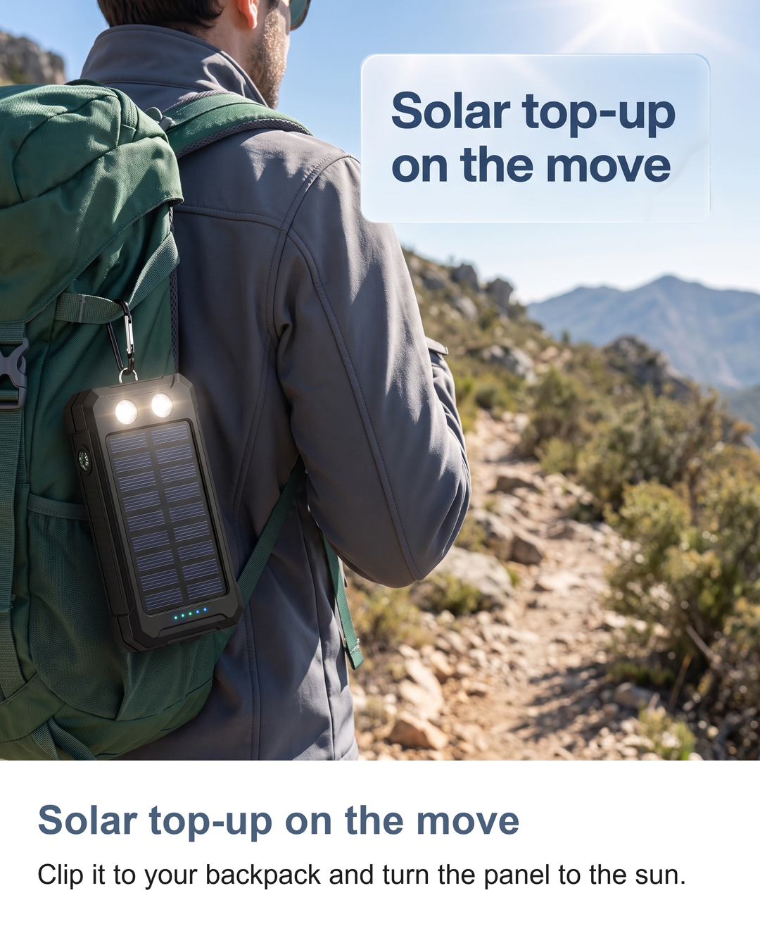 Solar power bank: Solar top-up on the move
