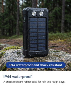 Solar power bank: IP44 waterproof