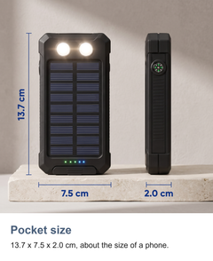 Solar power bank: Pocket size