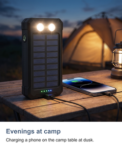 Solar power bank: Evenings at camp
