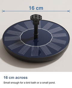 16 cm across: Small enough for a bird bath or a small pond.