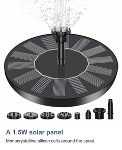 A 1.5W solar panel: Monocrystalline silicon cells around the spout.