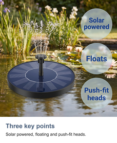 Three key points: Solar powered, floating and push-fit heads.