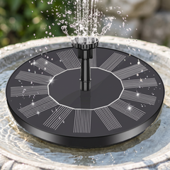 Floating 16 cm solar fountain with spray head on water