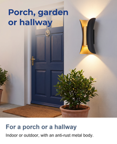 For a porch or a hallway: Indoor or outdoor, with an anti-rust metal body.