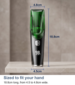 Vacuum hair clipper measured, 18.8cm long, from 4.5 to 4.8cm wide